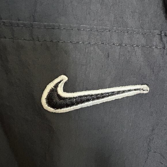 Vintage Nike V Neck Windbreaker Jacket Black Blue Trim XL 90s Y2K Streetwear - Picture 6 of 10